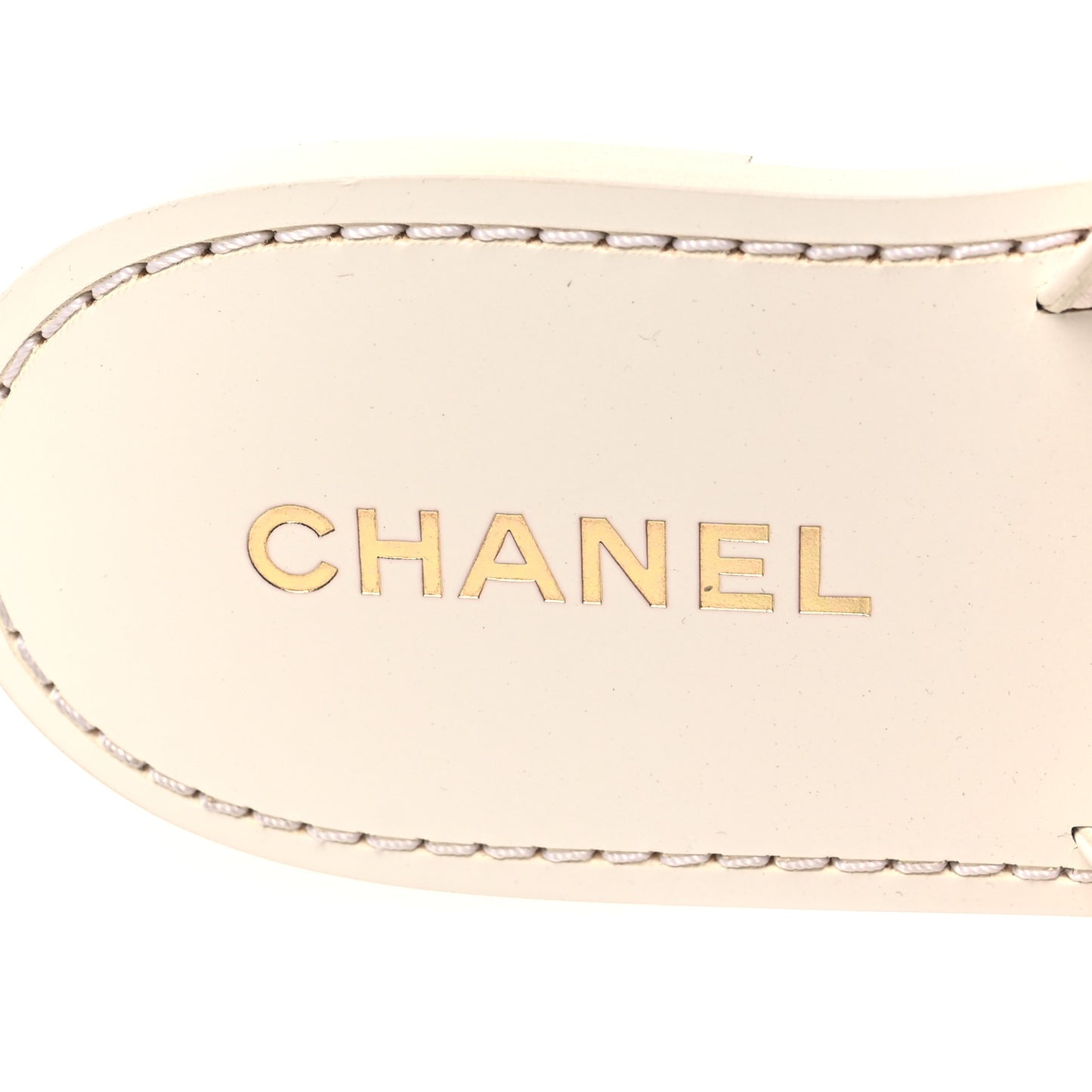 Calfskin Embroidered CC Sandal Mule 38 White