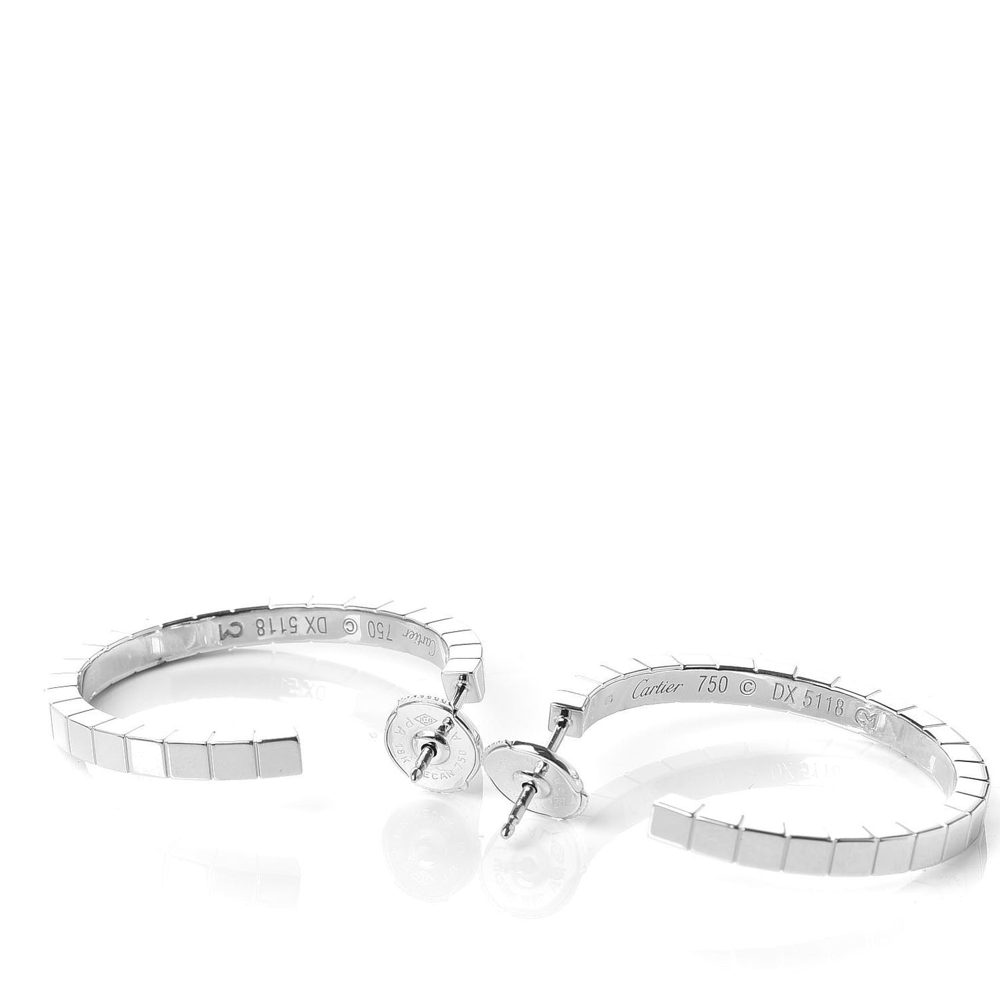 18K White Gold Lanieres Hoop Earrings