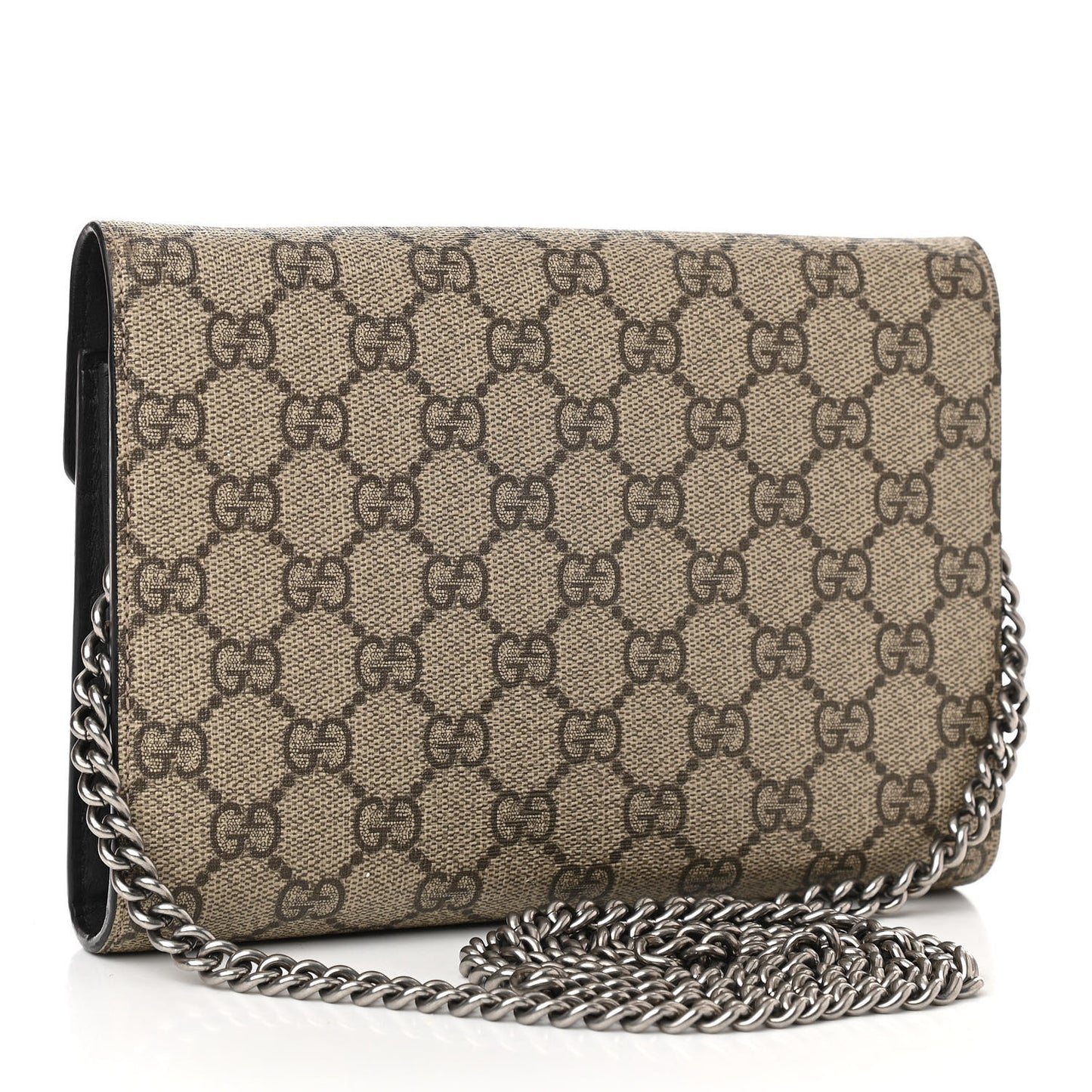 GG Supreme Monogram Mini Dionysus Chain Wallet Beige Black