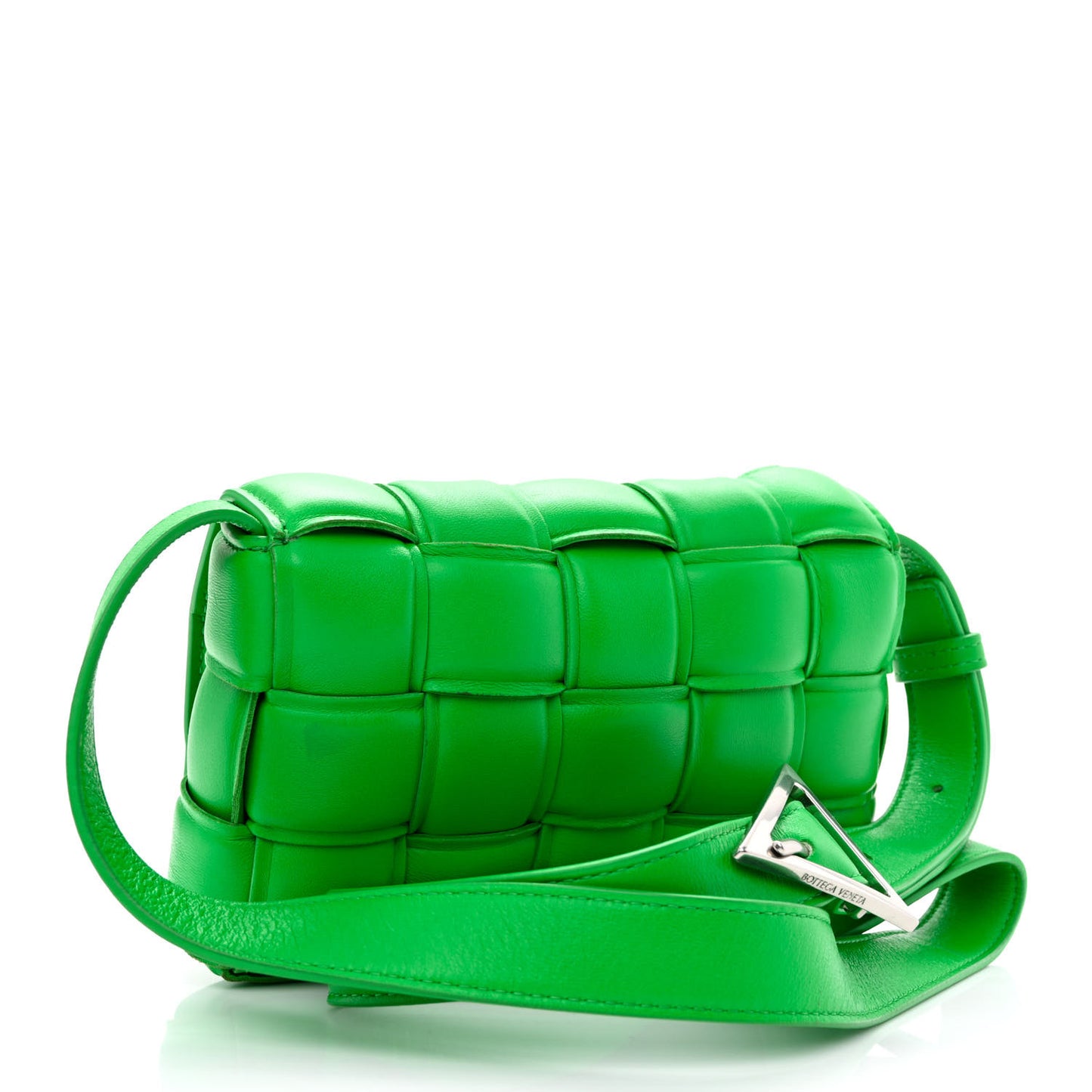 Nappa Maxi Intreccio Padded Cassette Crossbody Bag Parakeet