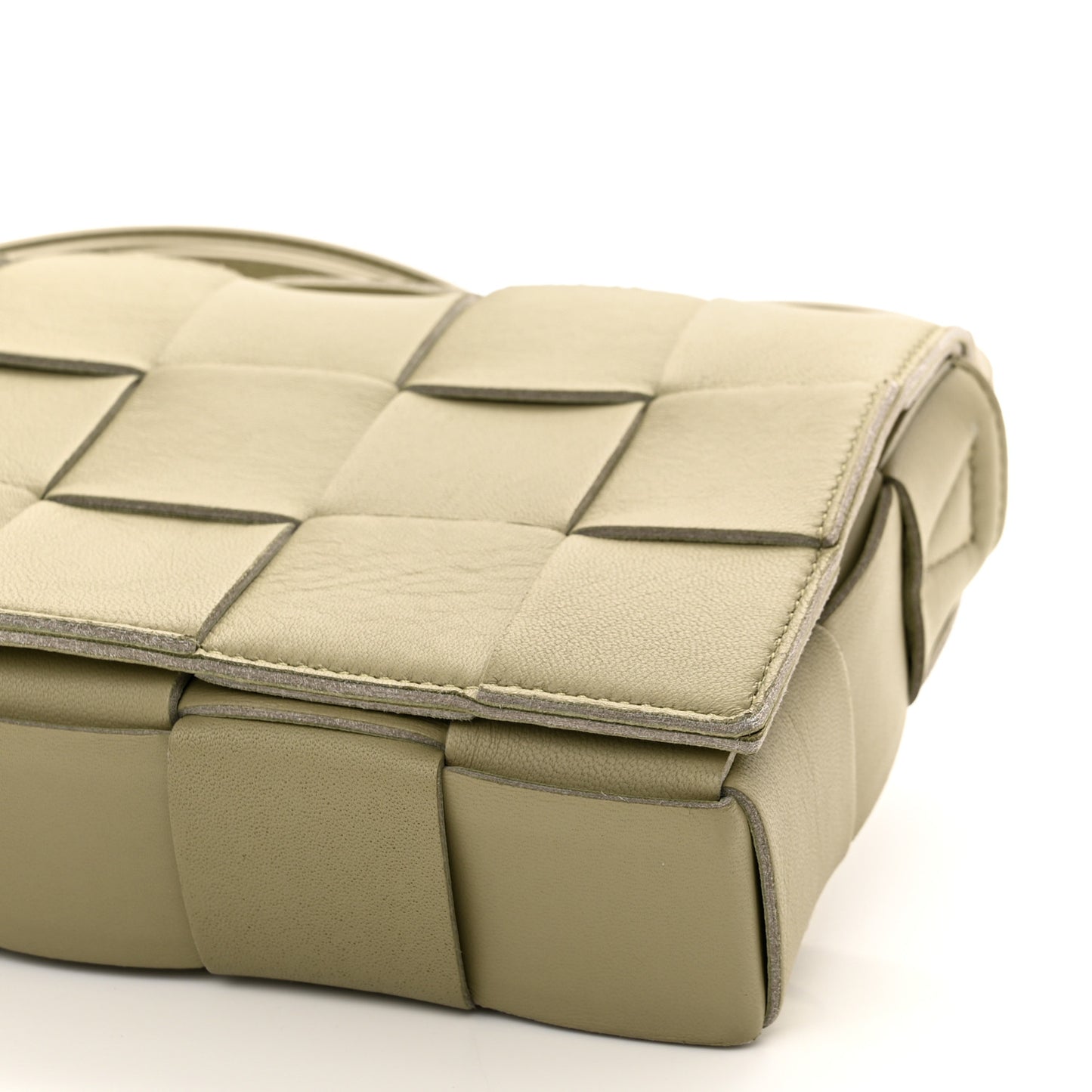 Lambskin Maxi Intrecciato Cassette Crossbody Bag Travertine