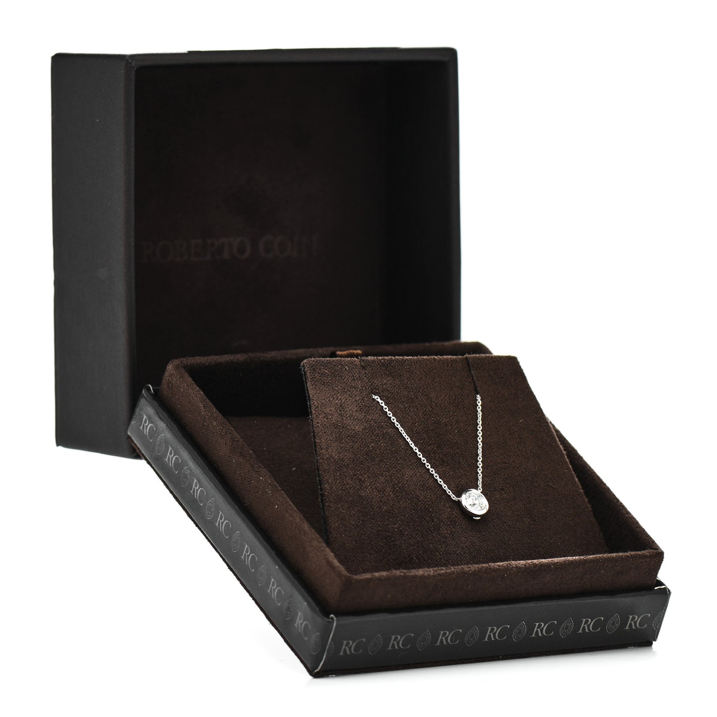 18K White Gold Diamond .40ct Diamonds by the Inch Pendant Necklace