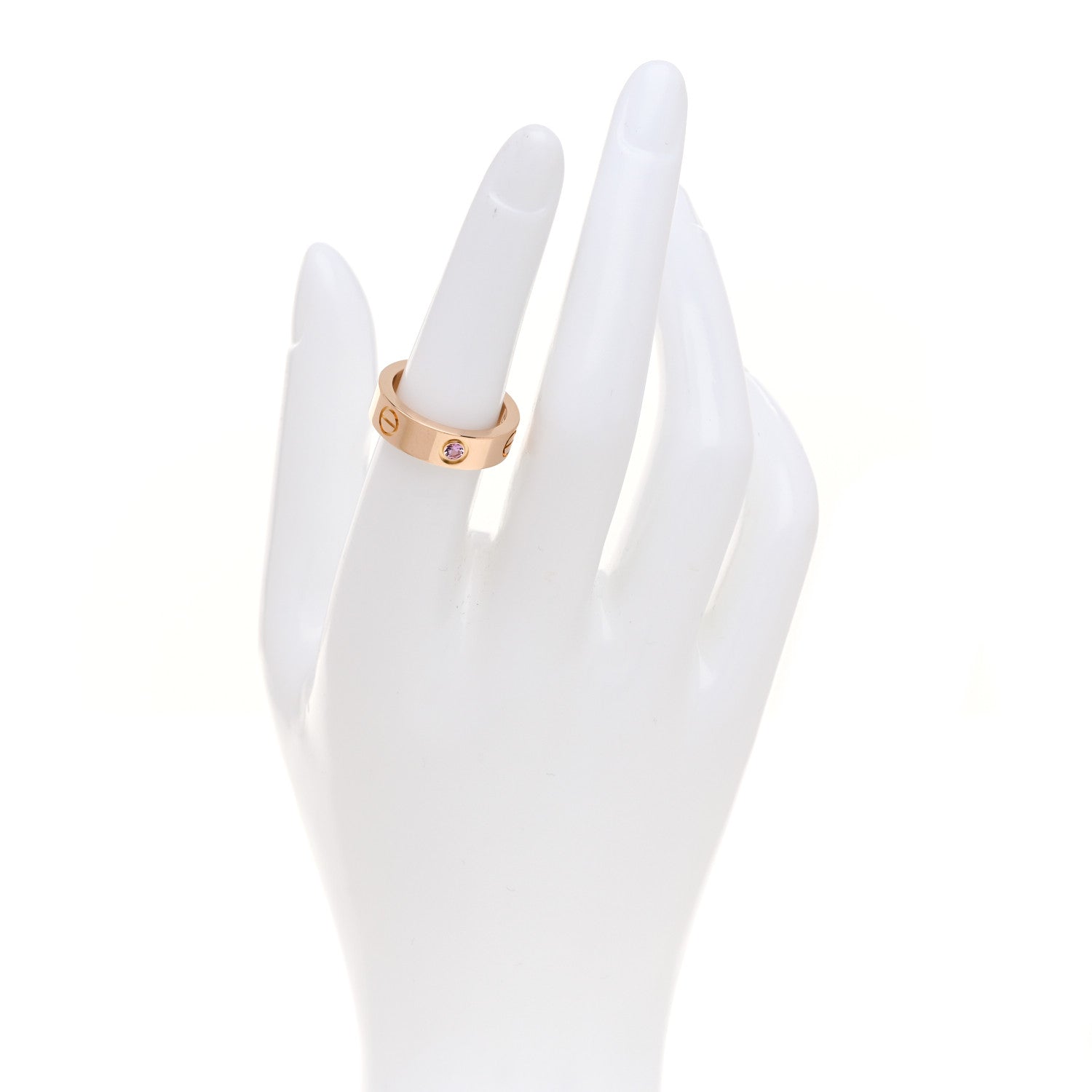 Cartier 18K Pink Gold Pink Sapphire 5.5mm LOVE Ring 52 6 2 of 4