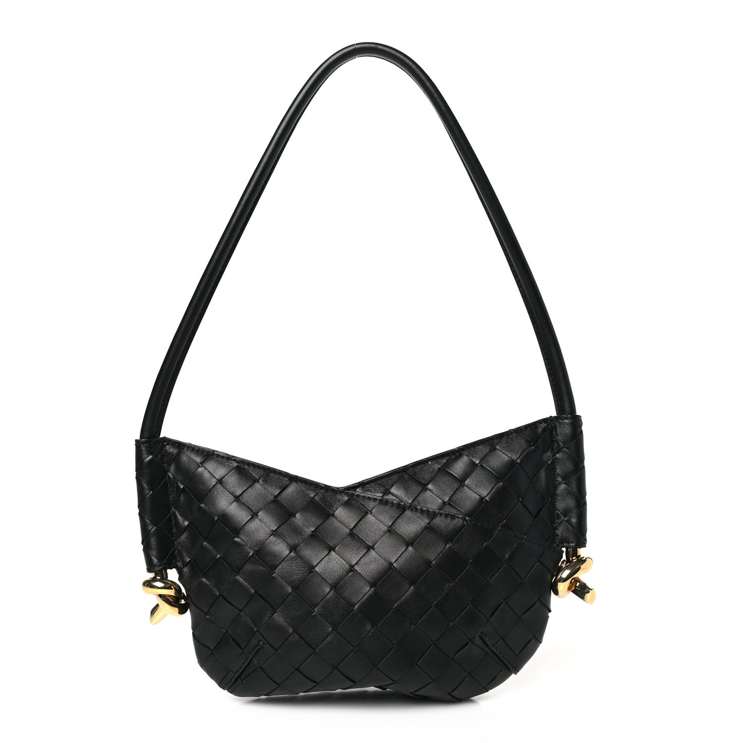 Nappa Intrecciato Mini Solstice Shoulder Bag Black