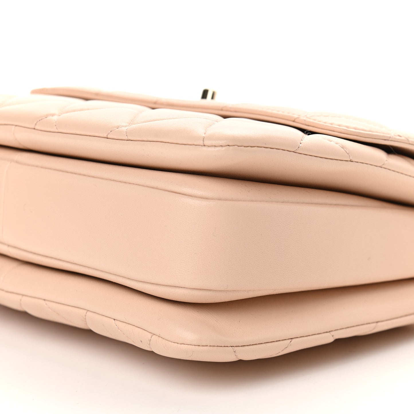 Lambskin Quilted Small Trendy CC Dual Handle Flap Bag Beige