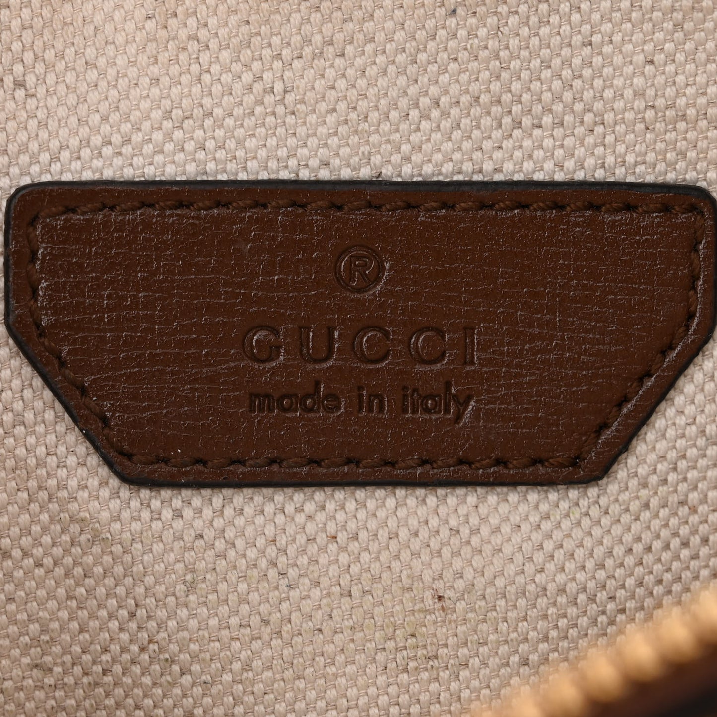 GG Supreme Monogram Textured Calfskin Retro Interlocking G Belt Bag Beige Ebony Brown Sugar