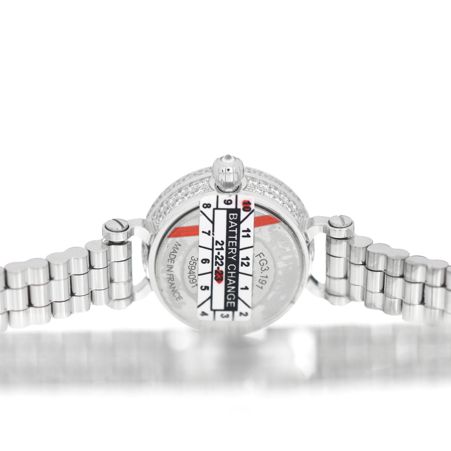 18K White Gold Diamond Pave 16mm Faubourg Quartz Watch