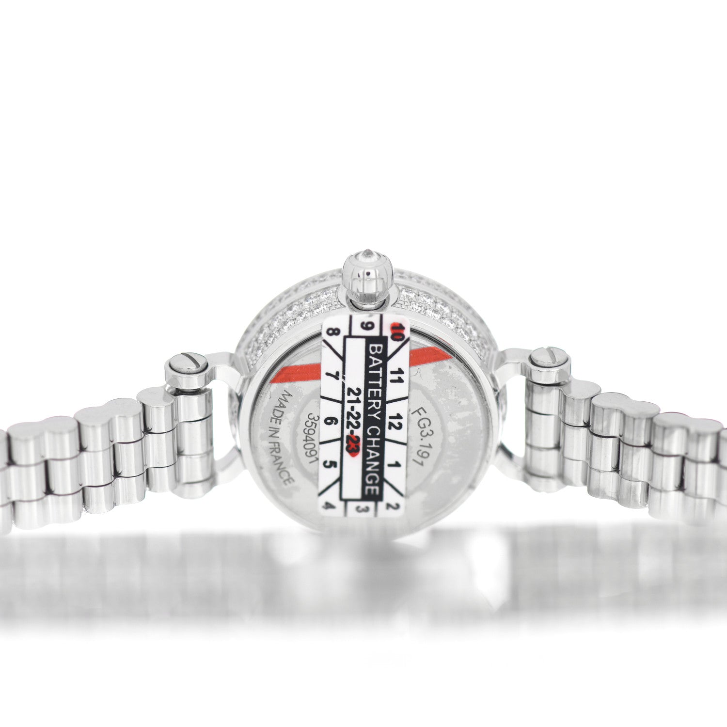 Hermes 18K White Gold Diamond Pave 16mm Faubourg Quartz Watch 4 of 5