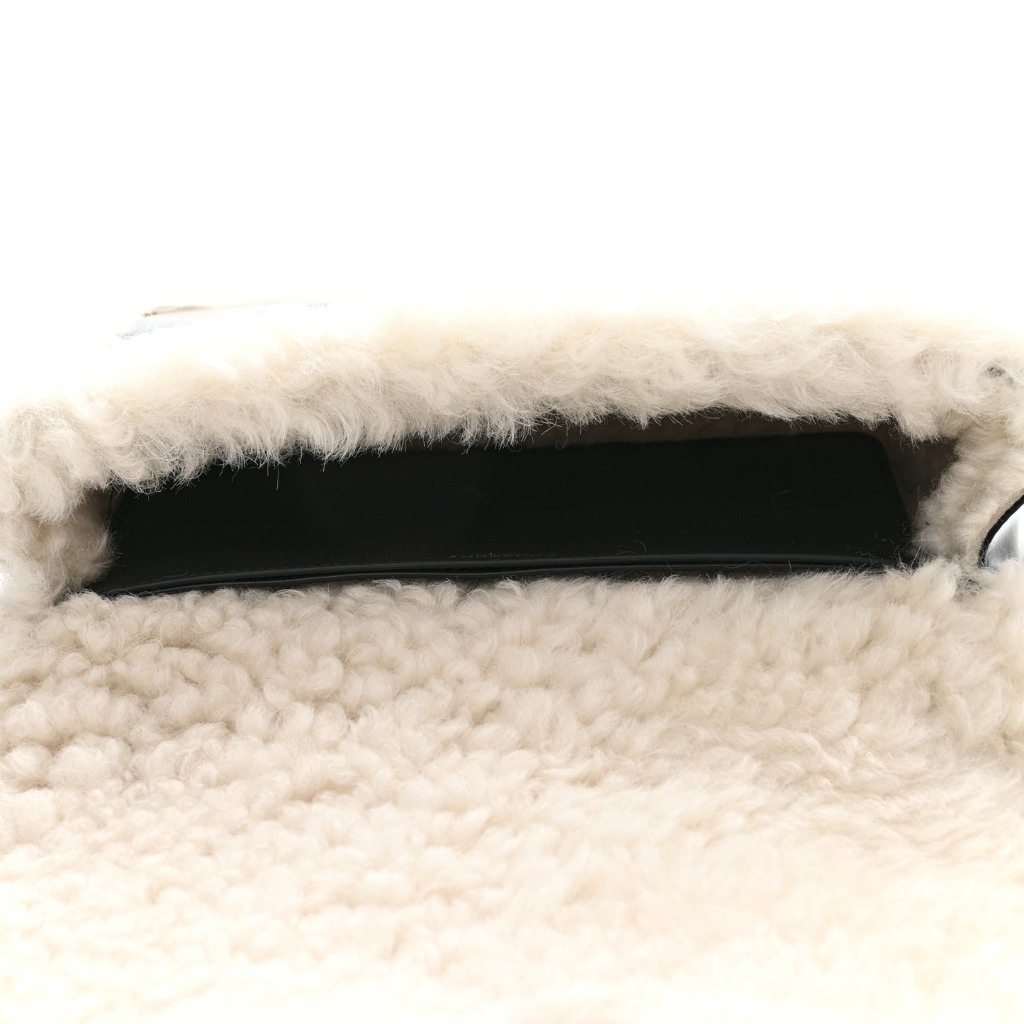 Coated Canvas Shearling Horseferry Print Small Lola Bag Black
