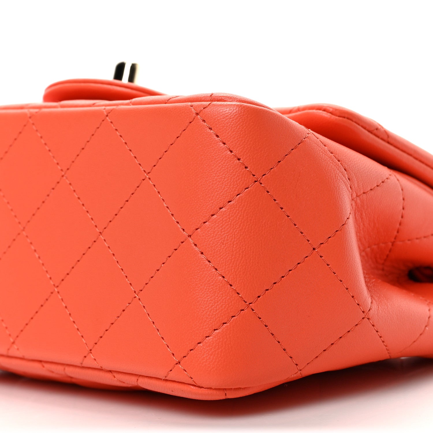 Chanel Lambskin Quilted Mini Square Flap Light Orange 9 of 9