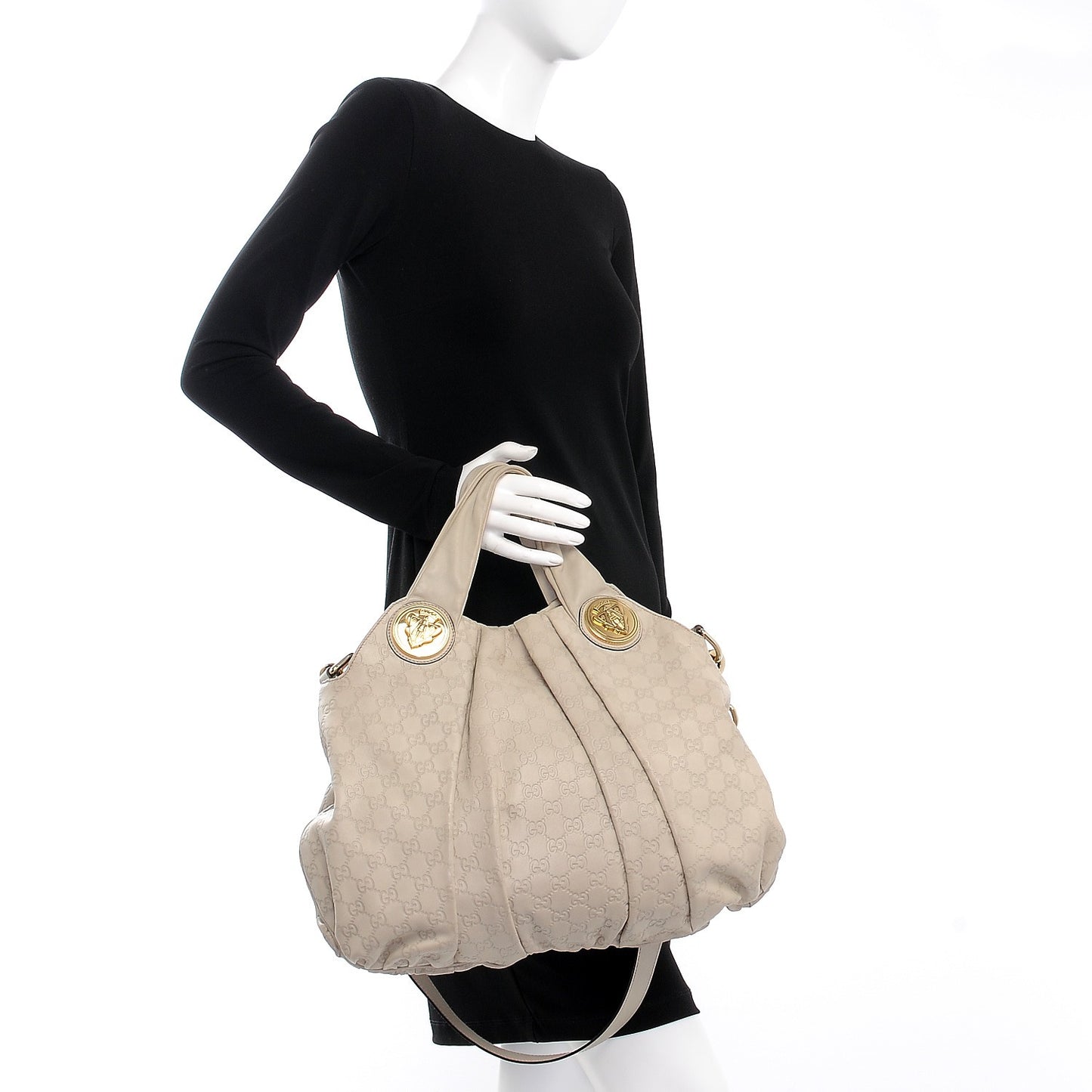 Guccissima Medium Hysteria Top Handle Bag Off White