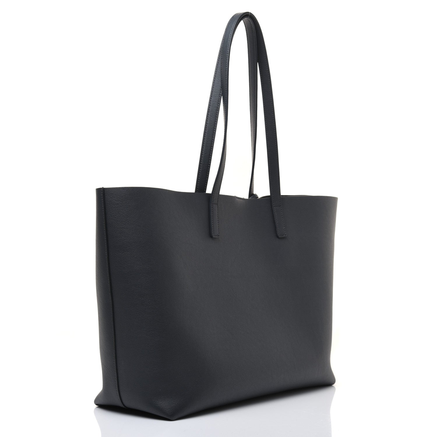 Saint Laurent Calfskin Large Shopping Tote Navy 3 of 22