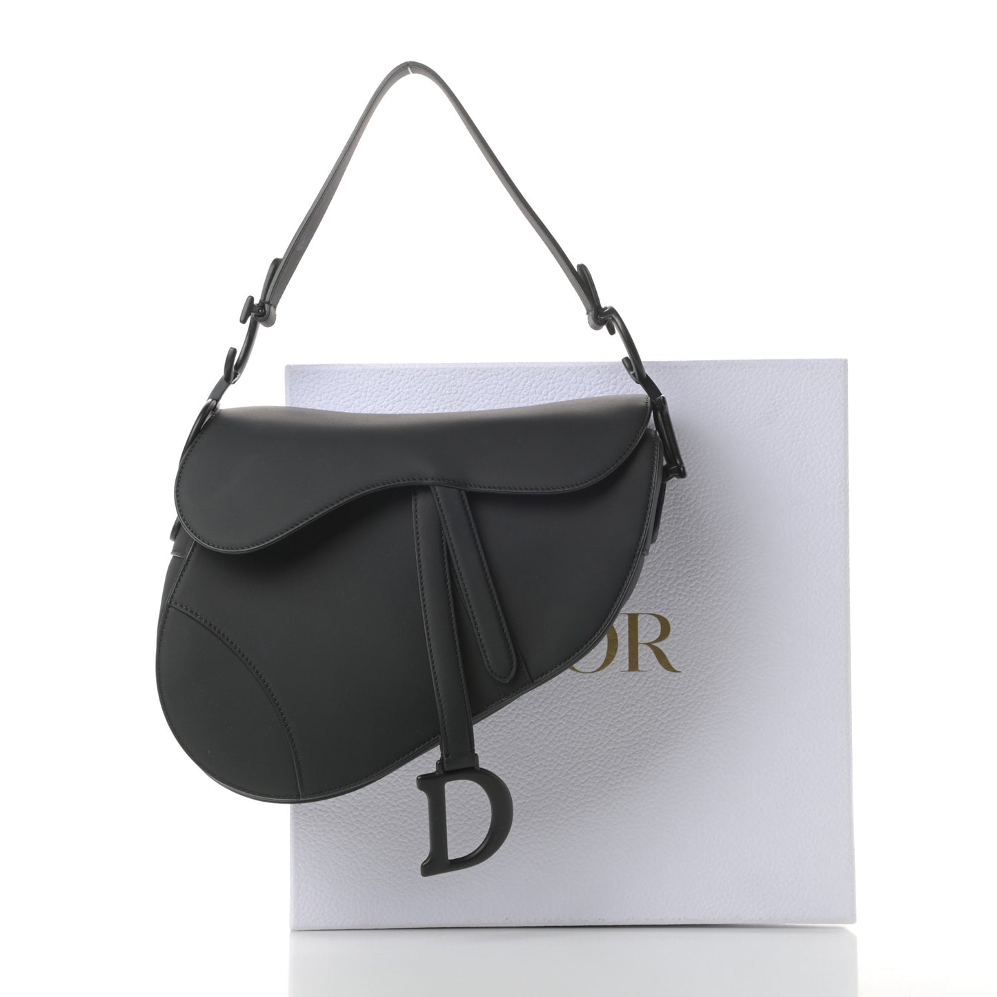 Ultra Matte Calfskin Saddle Bag Black