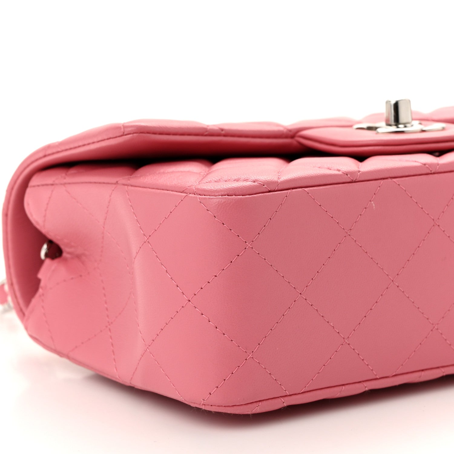 Chanel Lambskin Quilted Mini Rectangular Flap Pink 9 of 11