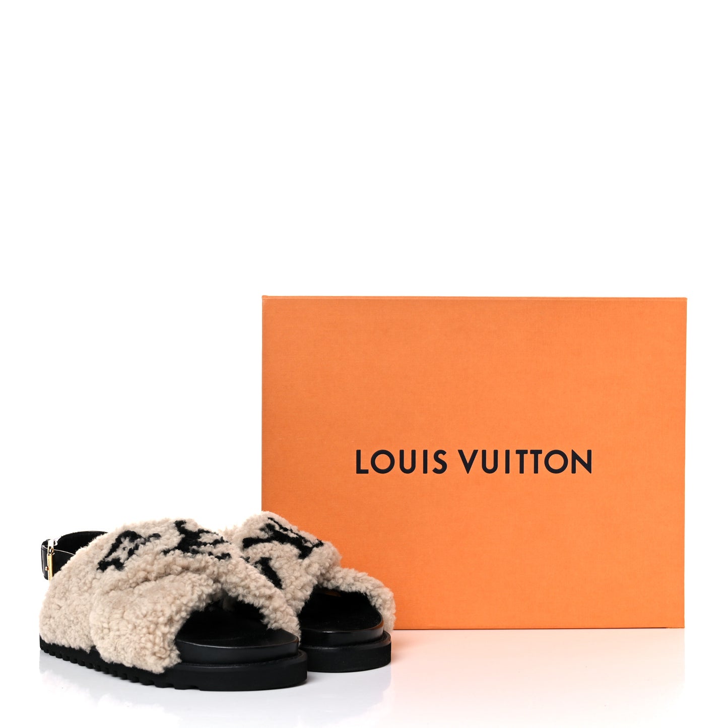 Shearling Paseo Sandals 40 Black