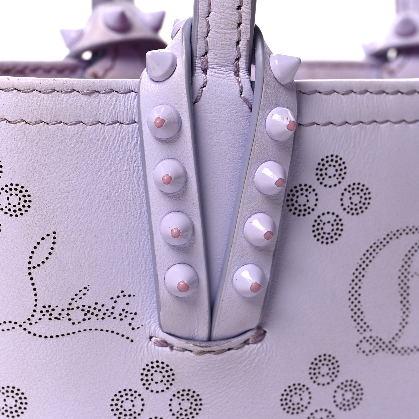 Calfskin Loubinthesky Mini East West Cabata Tote Lavender