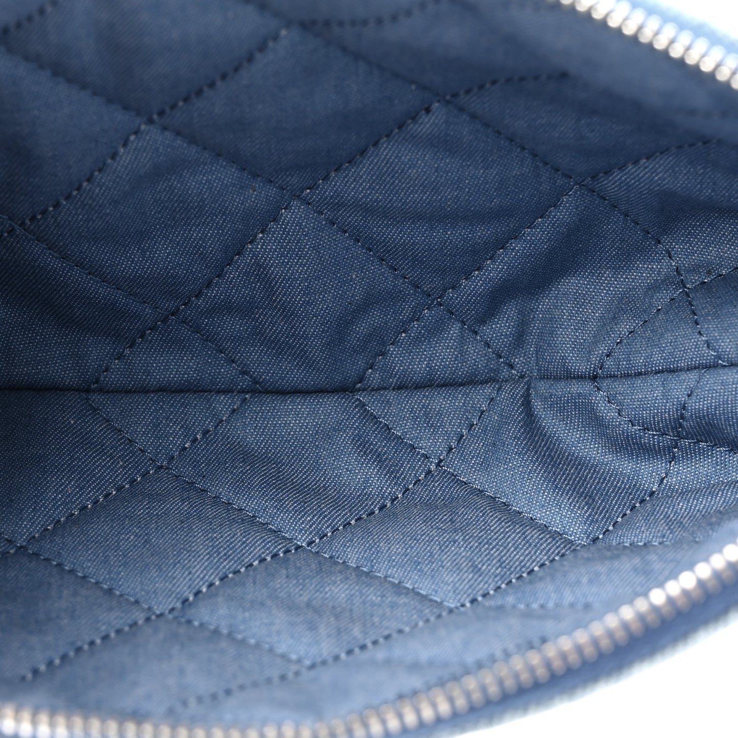 Denim Quilted Small Chanel 22 Blue
