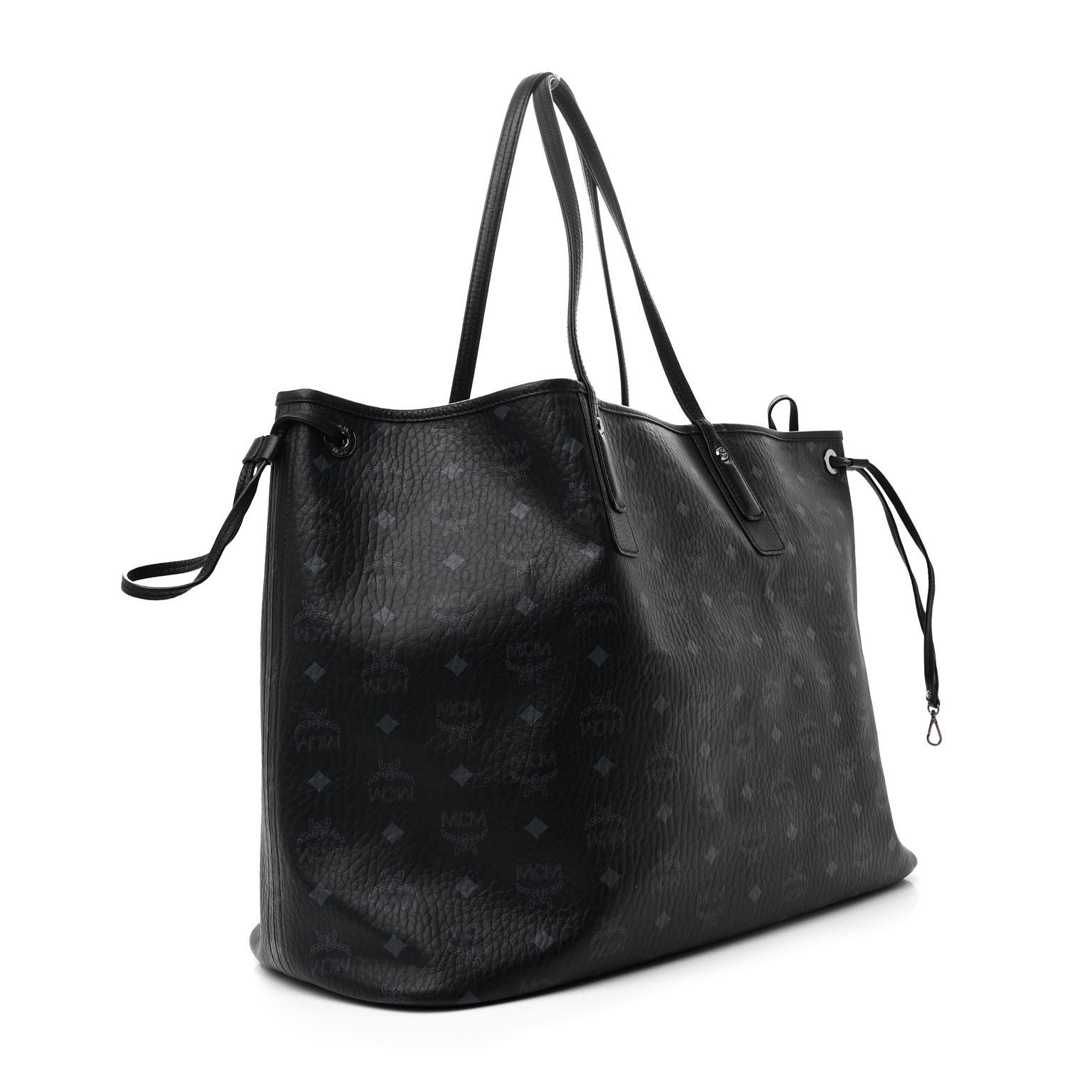 MCM Visetos Large Liz Reversible Shopper Tote Black 4 of 11