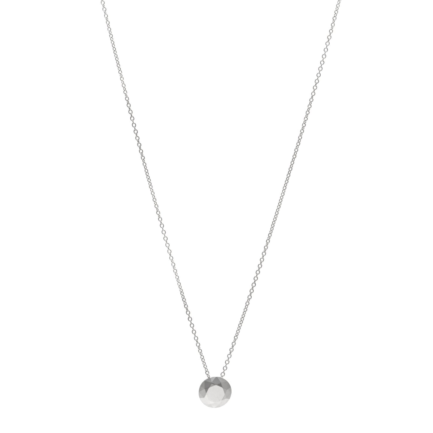 Sterling Silver Elsa Peretti Two Carat Faceted Pendant Necklace