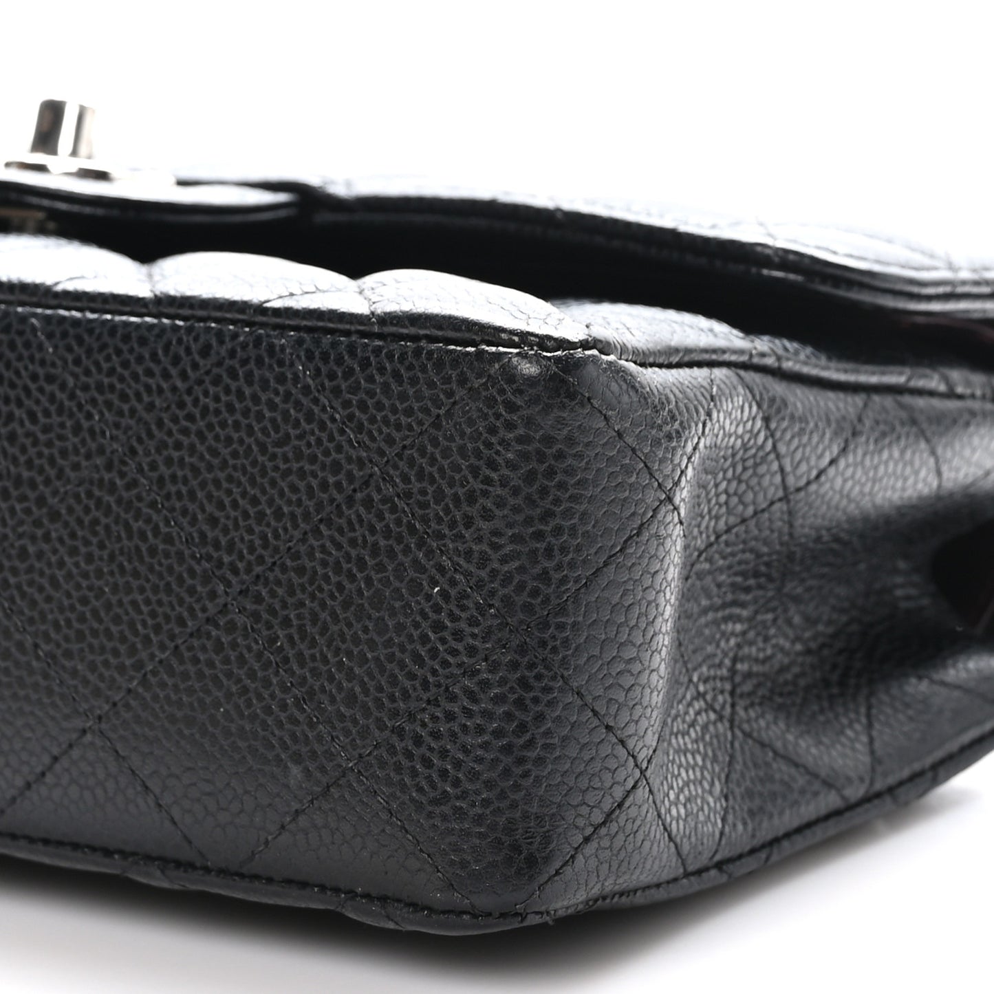 Caviar Quilted Small Double Flap Black