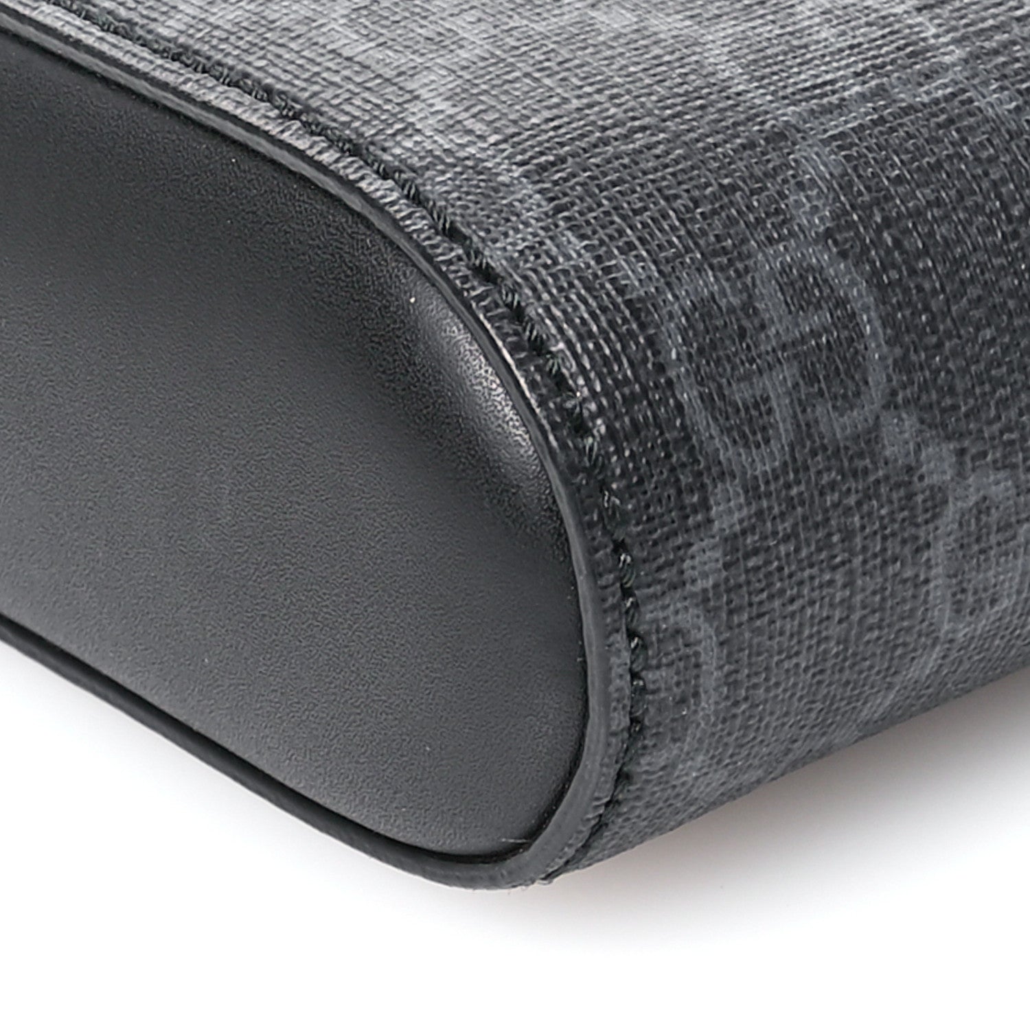 Gucci GG Supreme Monogram Appia Calfskin Web Flat Messenger Bag Black Grey 9 of 11