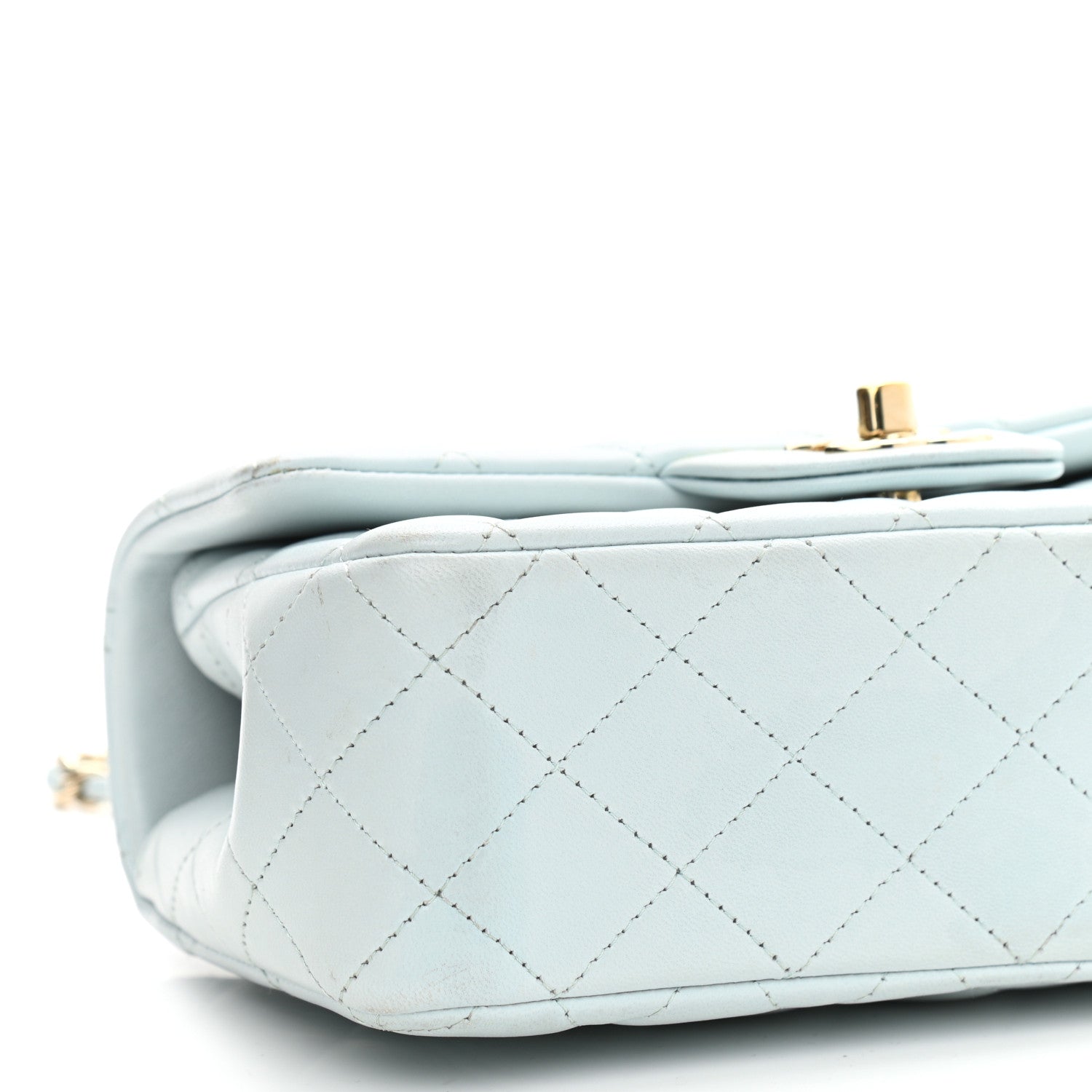 Chanel Lambskin Quilted Mini Top Handle Rectangular Flap Light Blue 9 of 13
