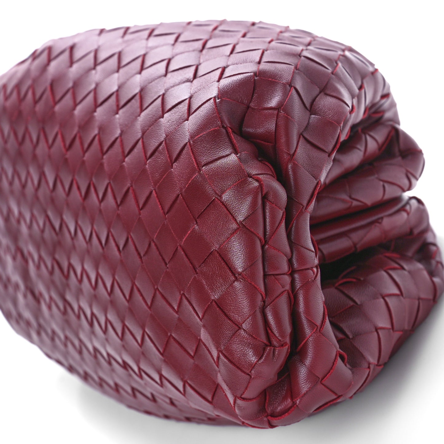 Nappa Maxi Intrecciato The Pouch Oversized Clutch Bordeaux