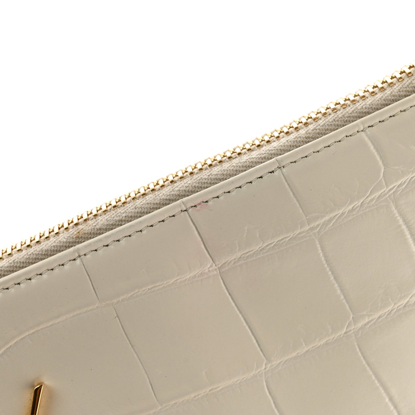 Calfskin Crocodile Embossed Tablet Pouch Crema Soft