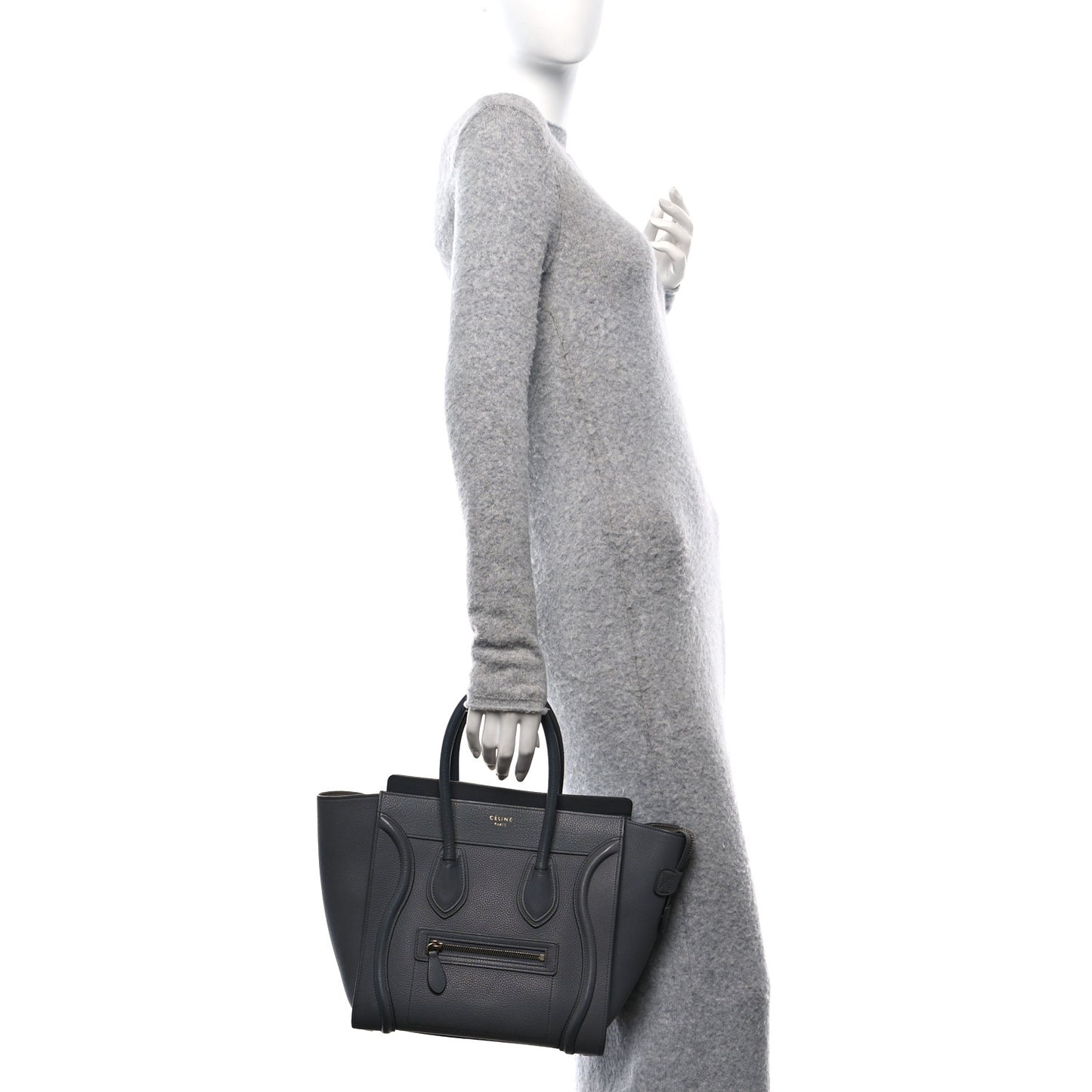 Drummed Calfskin Micro Luggage Kohl