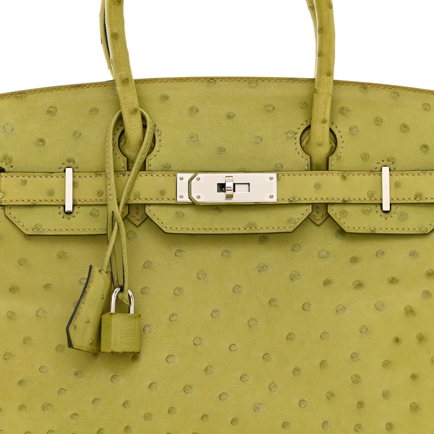Hermes Ostrich Birkin 30 Vert Anis 8 of 16