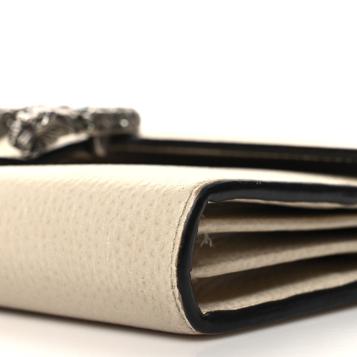 Dollar Calfskin Mini Dionysus Chain Wallet Mystic White