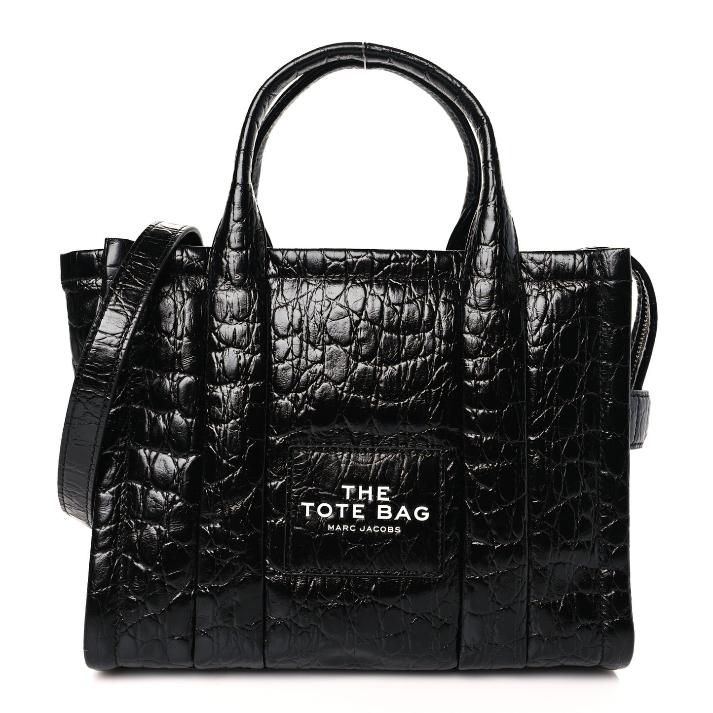 Croc Embossed Small The Tote Bag Black