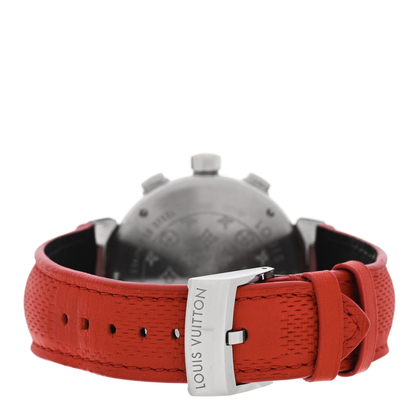 Stainless Steel Calfskin Diamond Mother of Pearl 39mm Tambour Lovely Cup Quartz Watch Red