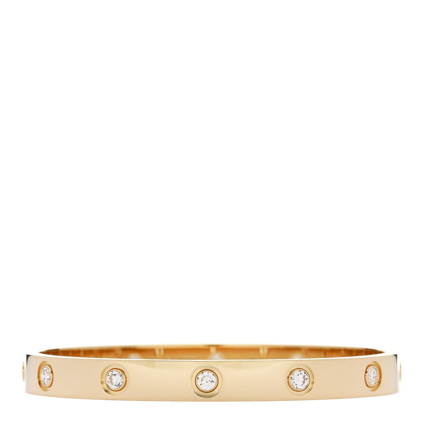18K Yellow Gold 10 Diamond LOVE Bracelet 16