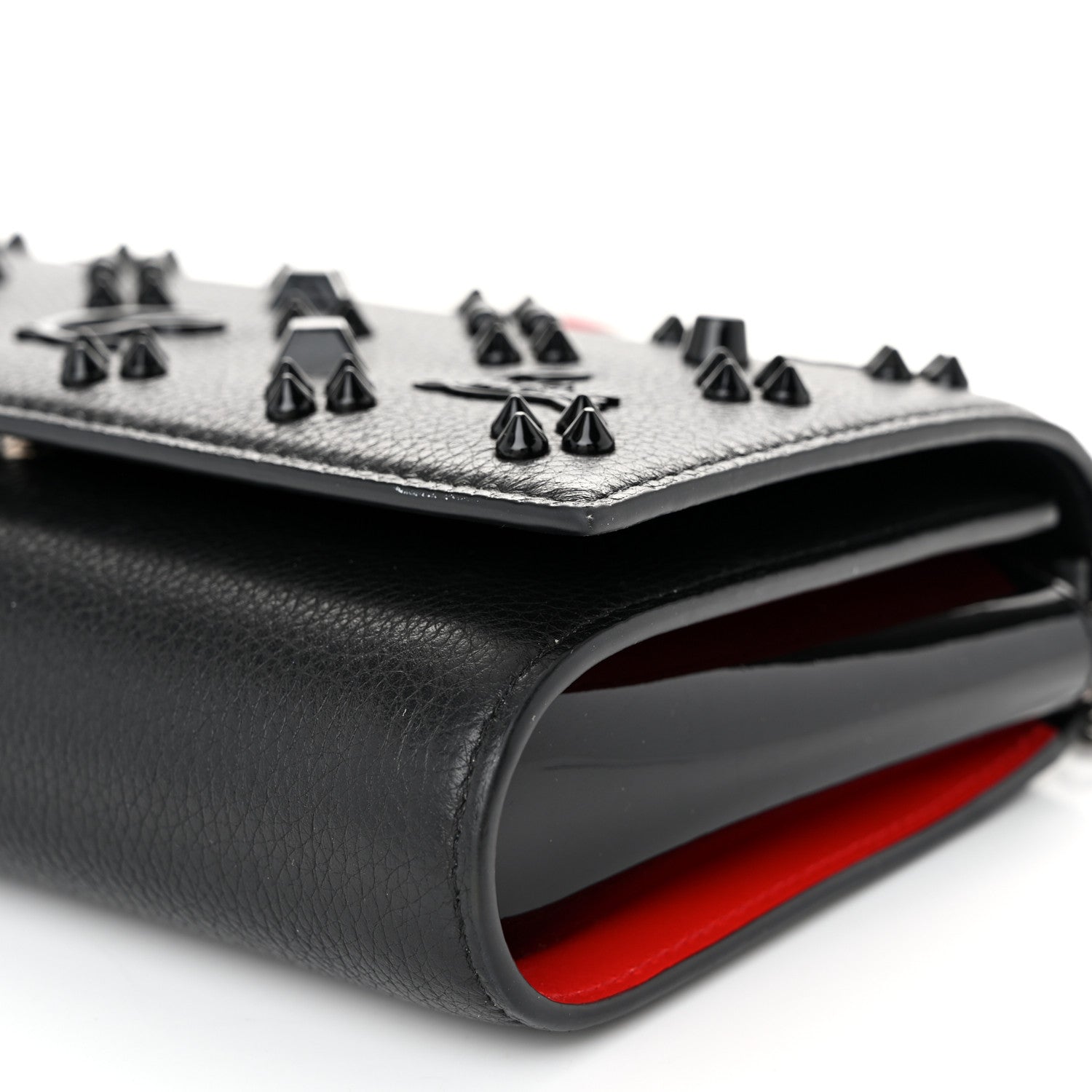 Christian Louboutin Calfskin Spikes Loubinthesky Paloma Clutch Black 10 of 11