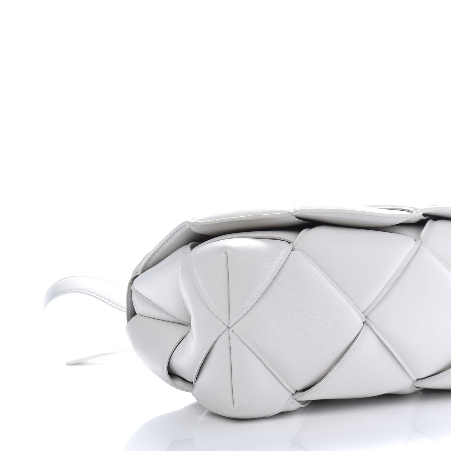 Nappa Intreccio Padded Top Handle Shoulder Bag White