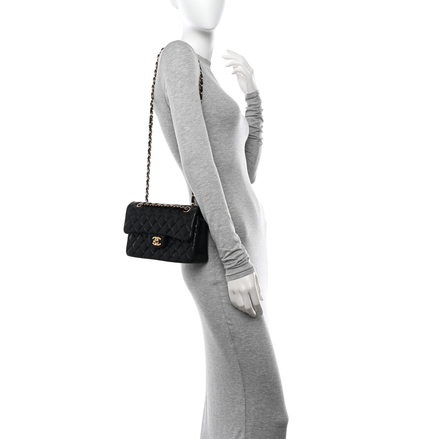 Chanel Lambskin Quilted Small Double Flap Black 2 of 11