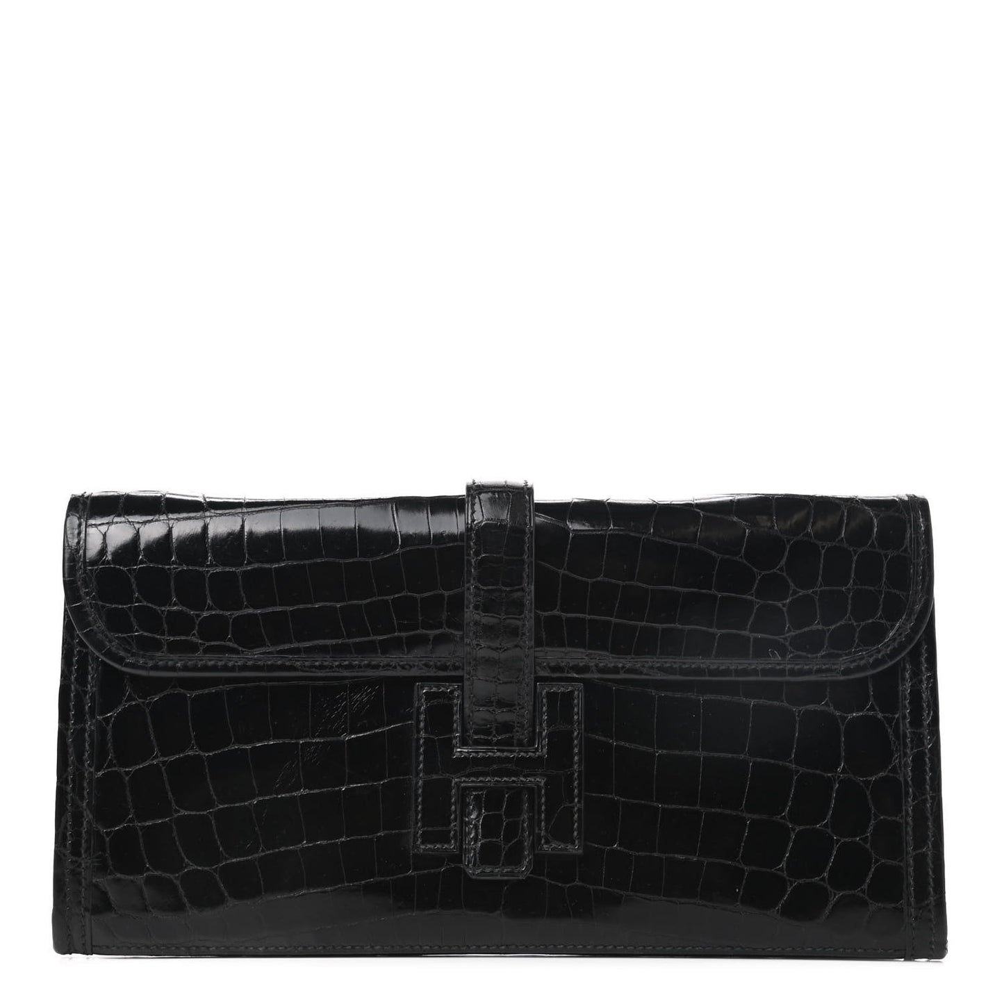 Shiny Niloticus Crocodile Jige Elan 29 Clutch Black