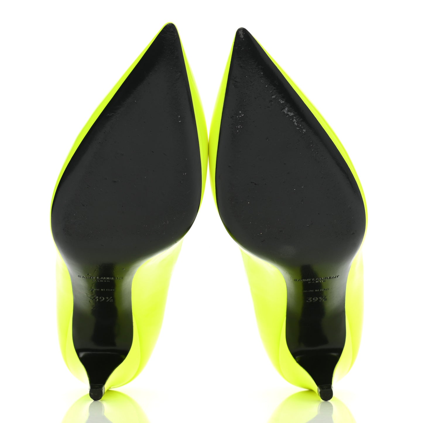 Patent Calfskin Kiki 55 Pumps 39.5 Neon Yellow