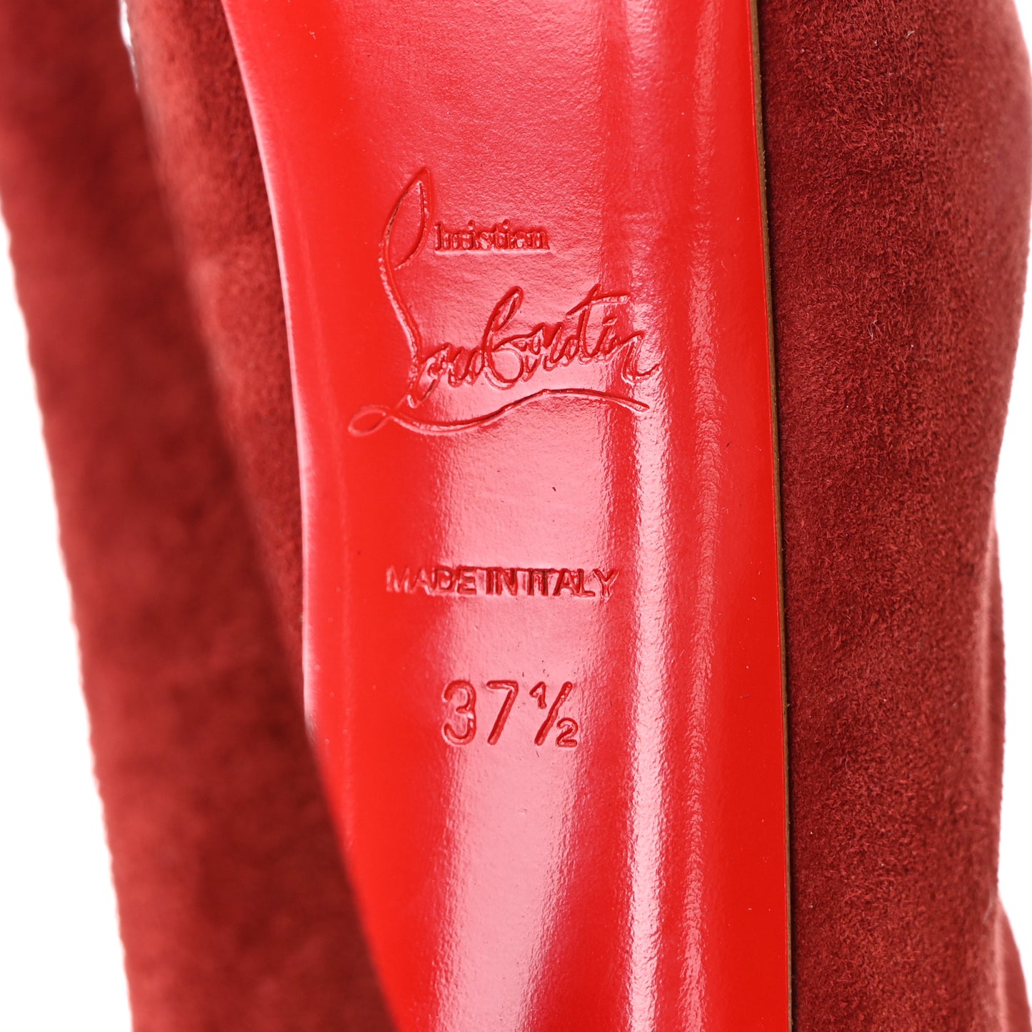 Suede Fringe Interlopa 160 Over The Knee Boots 37.5 Red