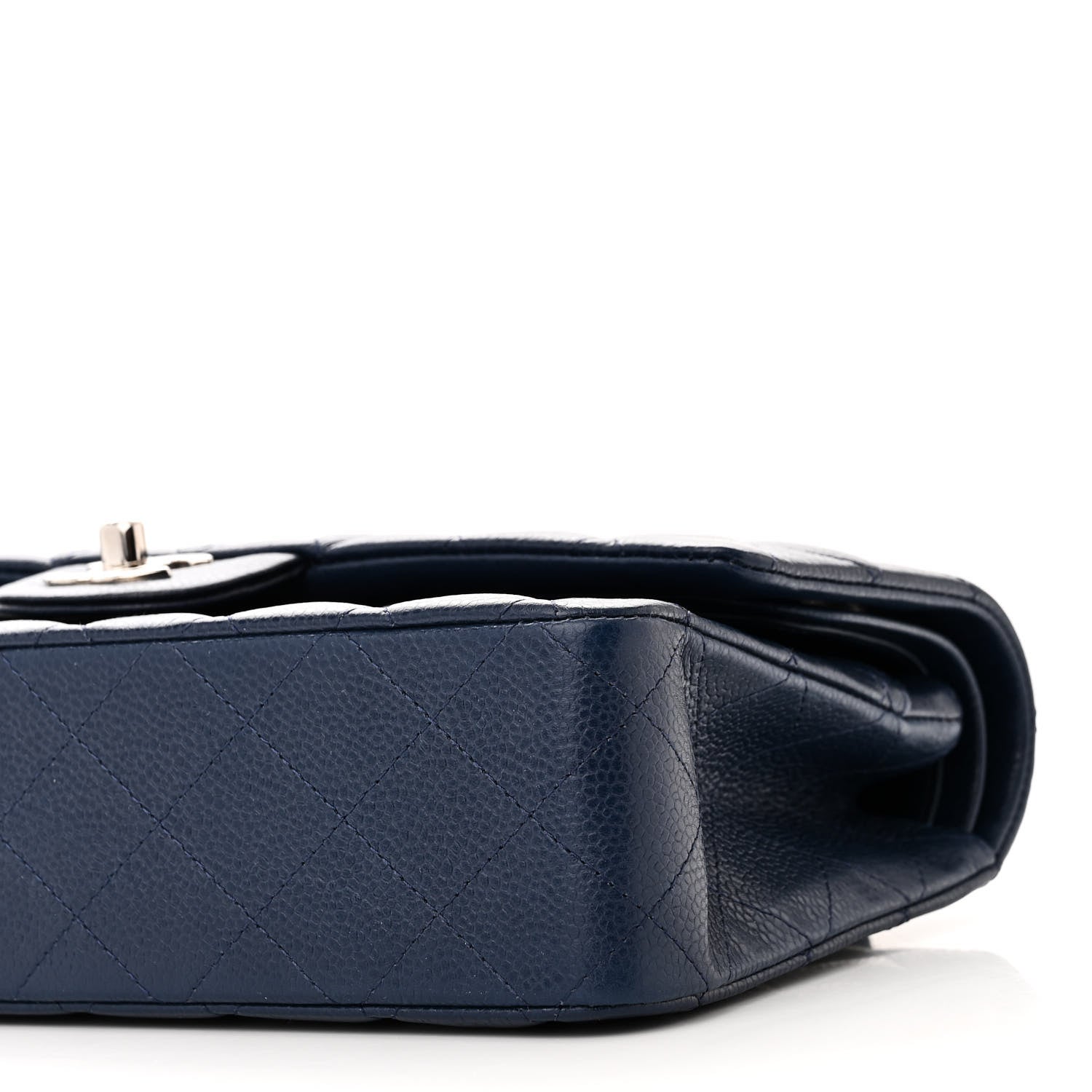 Chanel Caviar Quilted Medium Double Flap Blue 10 of 10