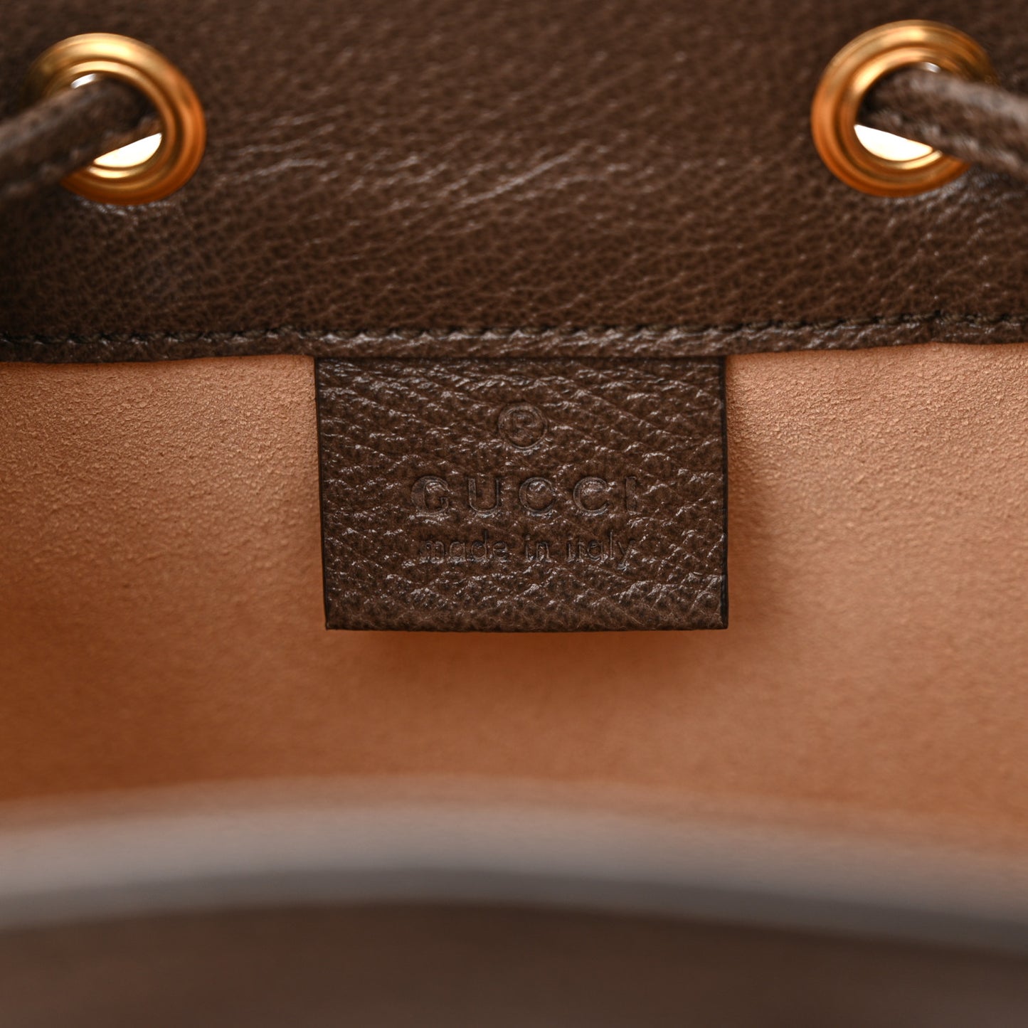 GG Supreme Monogram Web Mini Ophidia Bucket Bag Brown