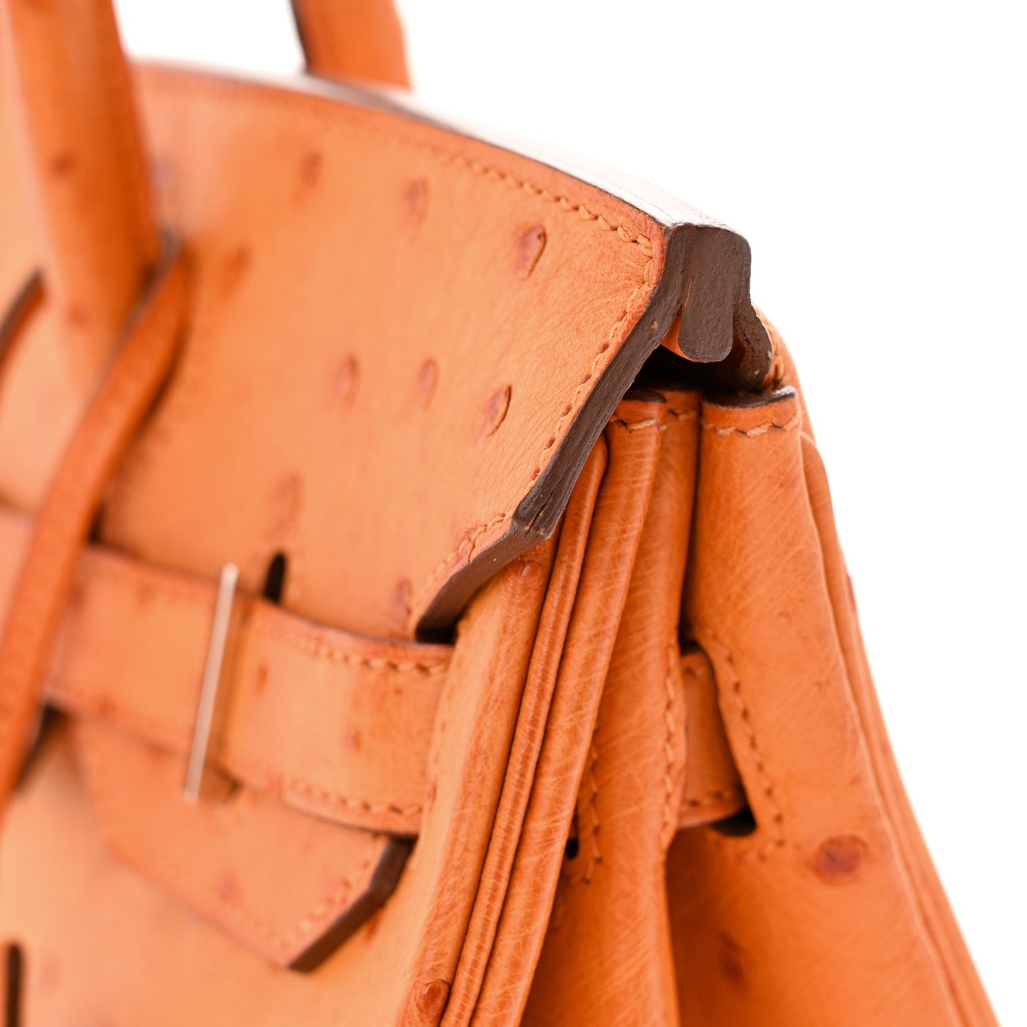 Hermes Ostrich Birkin 30 Orange 11 of 13