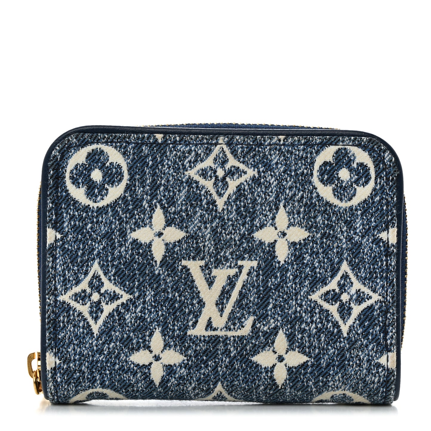 Denim Monogram Jacquard Zippy Coin Purse Bleu