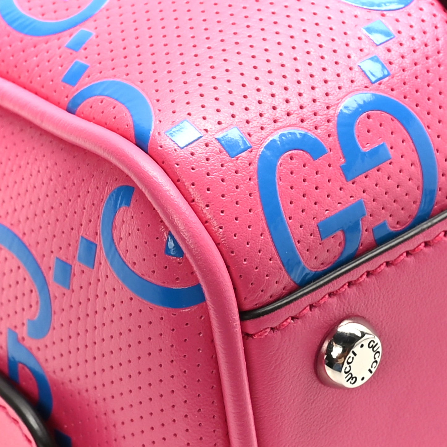 Calfskin GG Tennis Bi-Color Embossed Mini Duffle Bag Modern Fucsia Modern Blue