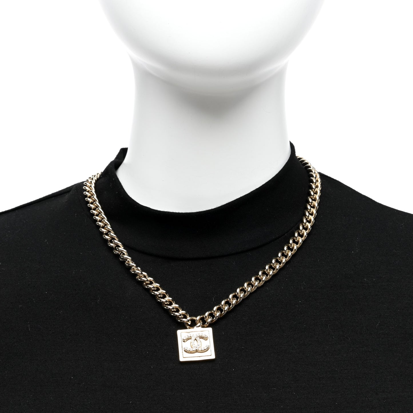 Metal Crystal CC Choker Gold