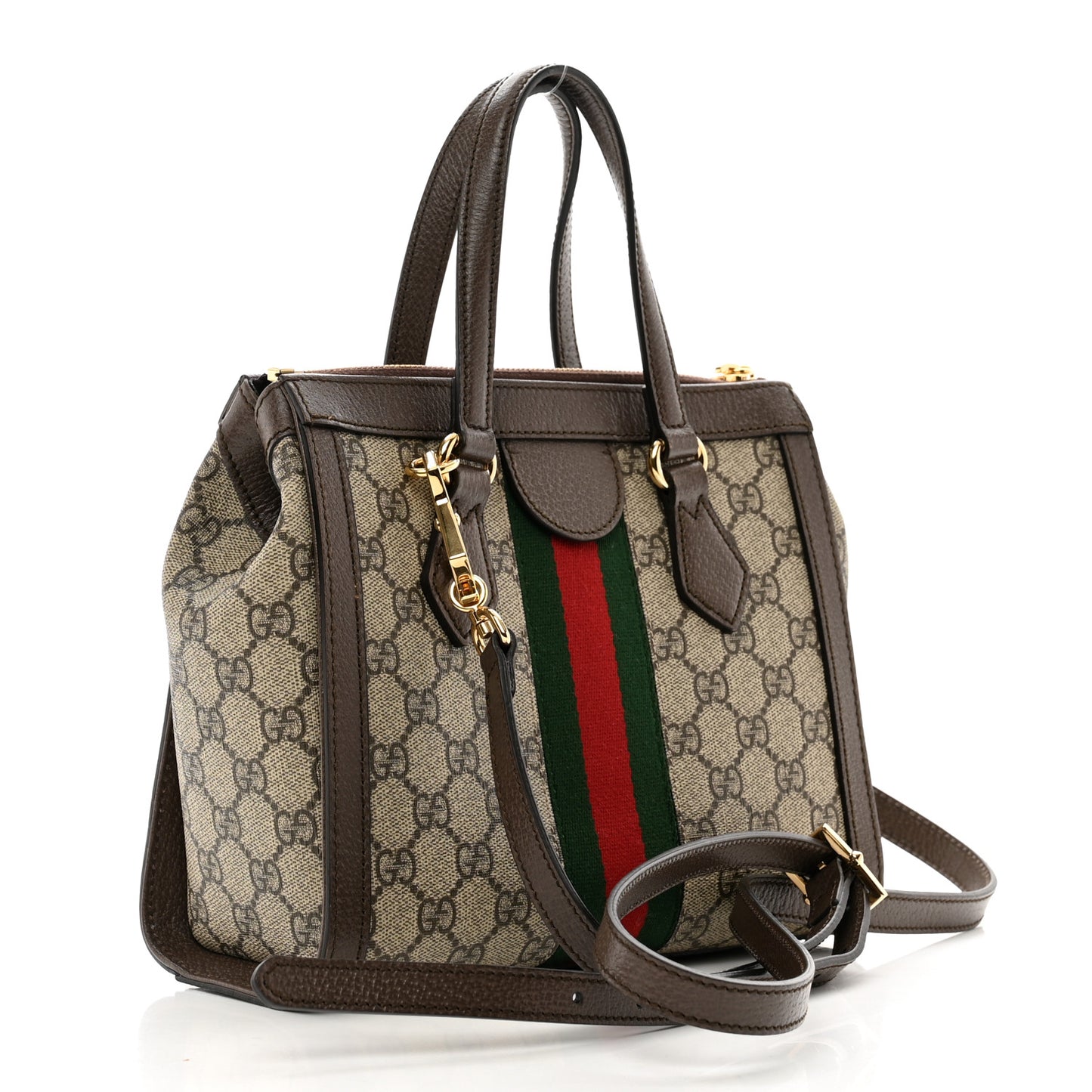 GG Supreme Monogram Small Ophidia Tote Bag Brown