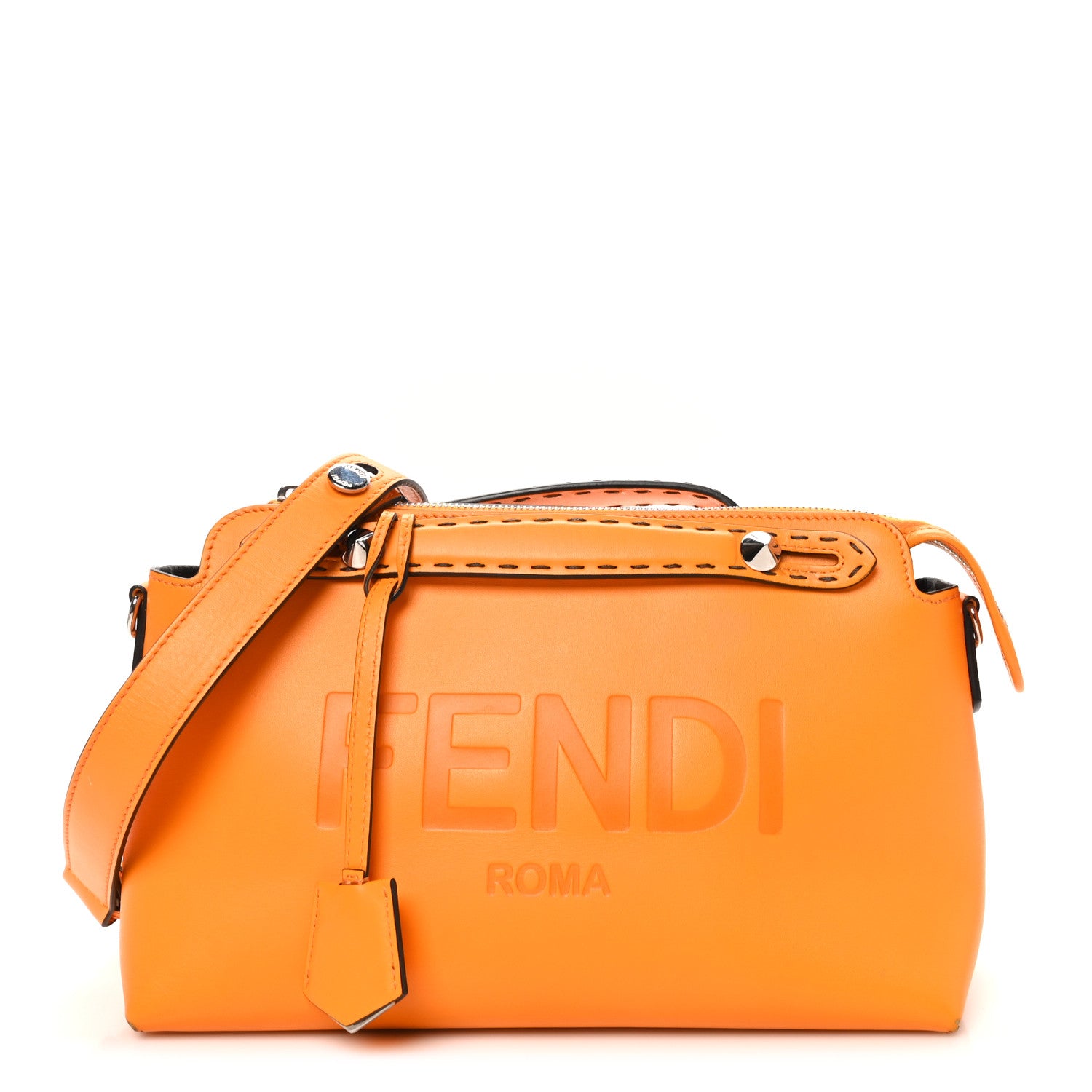 バッグ FENDI Fendi Vitello King Logo Embossed Medium By The Way Boston Bag