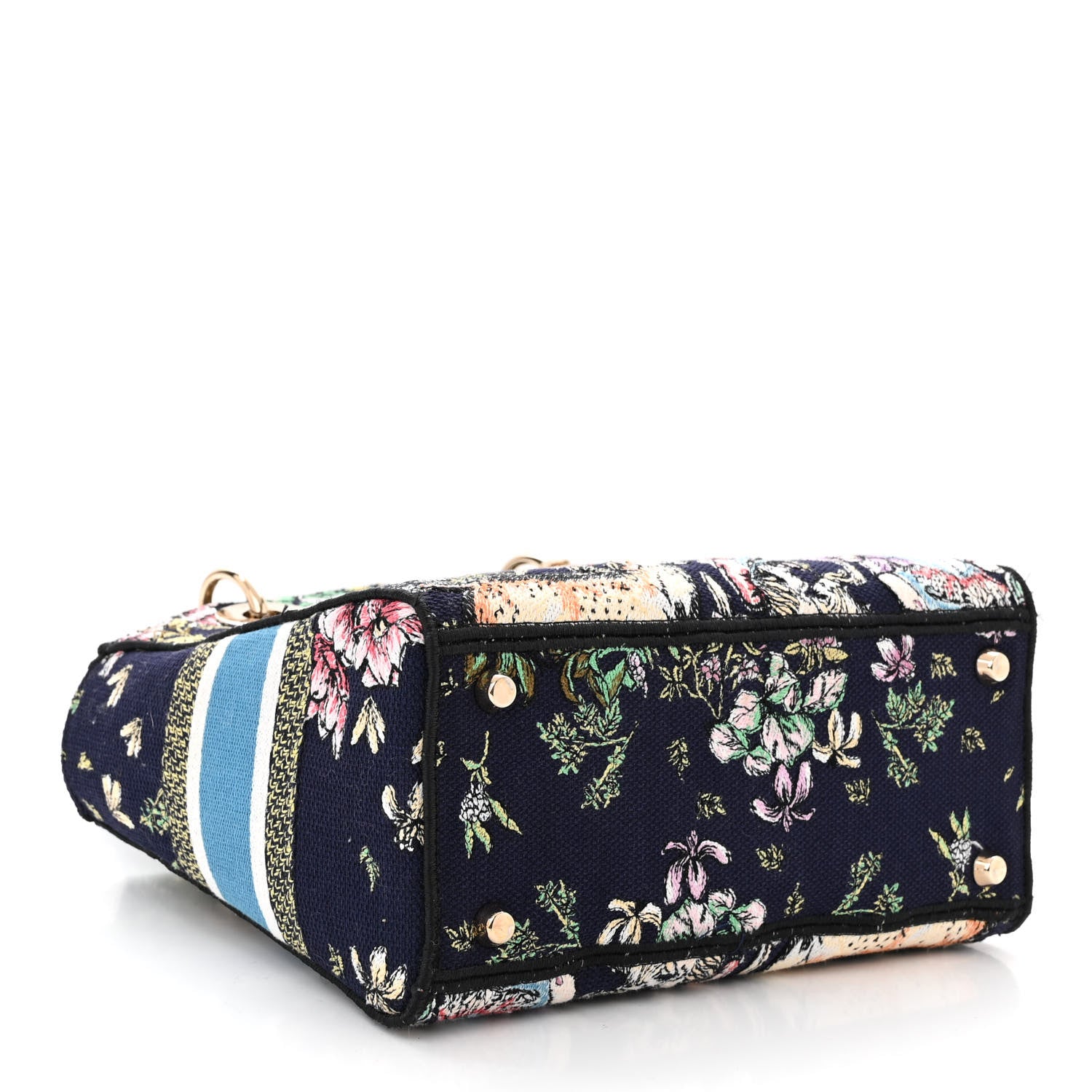 Christian Dior Canvas D-Constellation Embroidered Medium Lady D-Lite Bleu Multicolor 4 of 9