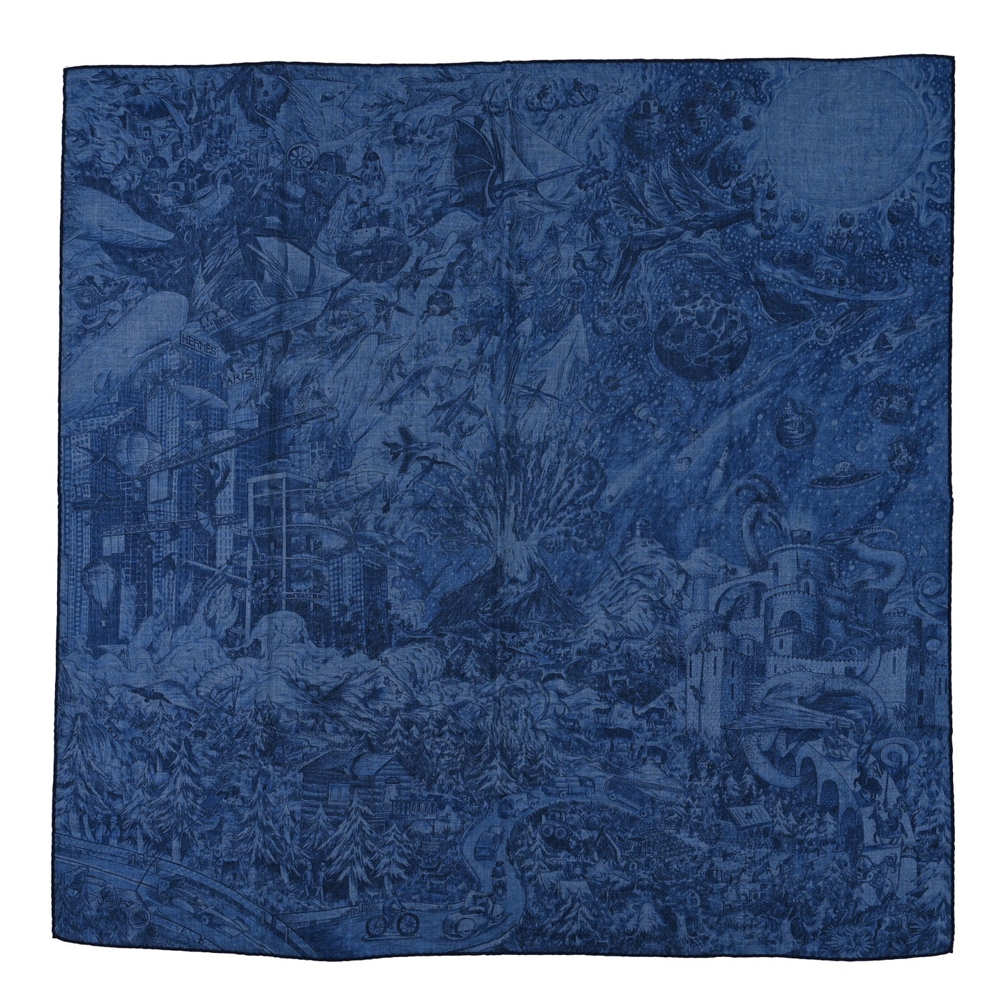 Cashmere Silk Nothing But A Dreamer Scarf 100 Bleu Chine Indigo Marine